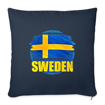 Suède - Housse de coussin décorative 45 x 45 cm - bleu marine - Devant