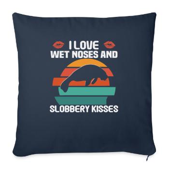 Nez froid Coeur chaud Lamantin potelé lamantin potelé - Housse de coussin décorative 45 x 45 cm - bleu marine - Devant