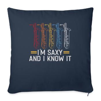 Saxophoniste, Orchestre, Musicien, Saxophoniste - Housse de coussin décorative 45 x 45 cm - bleu marine - Devant