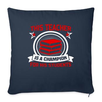 Meilleure idée de cadeau de pension pour les enseignants Étudiant - Housse de coussin décorative 45 x 45 cm - bleu marine - Devant