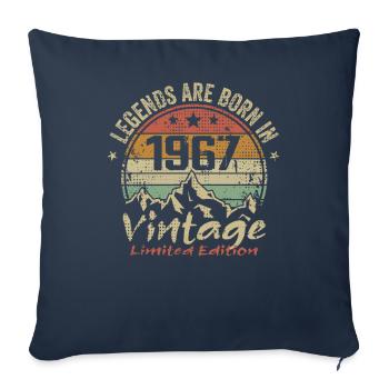 Les Légendes Sont Nées En 1967 - 1967 - Housse de coussin décorative 45 x 45 cm - bleu marine - Devant