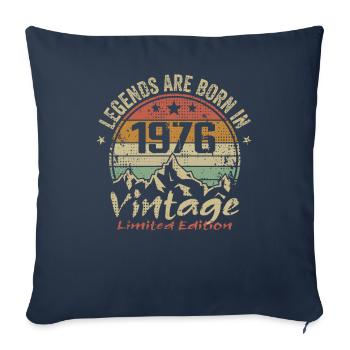 Les Légendes Sont Nées En 1976 - 1976 - Housse de coussin décorative 45 x 45 cm - bleu marine - Devant