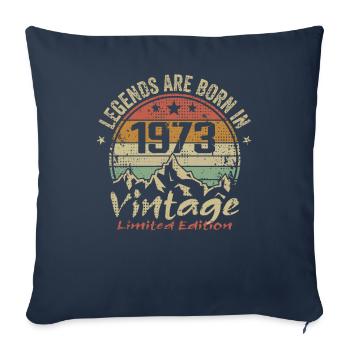 Les Légendes Sont Nées En 1973 - 1973 - Housse de coussin décorative 45 x 45 cm - bleu marine - Devant