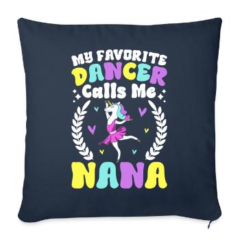 Ballerine de danse classique - Housse de coussin décorative 45 x 45 cm - bleu marine - Devant