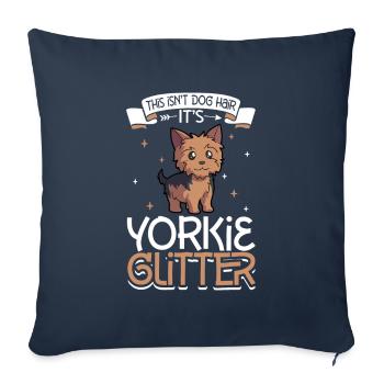 Yorkie Glitter - Sofa pillowcase 17,3'' x 17,3'' (45 x 45 cm) - navy - Front