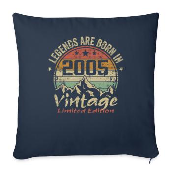 Les Légendes Sont Nées En 2005 - 2005 - Housse de coussin décorative 45 x 45 cm - bleu marine - Devant