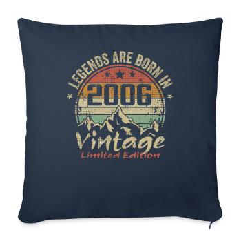 Les Légendes Sont Nées En 2006 - 2006 - Housse de coussin décorative 45 x 45 cm - bleu marine - Devant