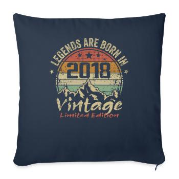 Les Légendes Sont Nées En 2018 - 2018 - Housse de coussin décorative 45 x 45 cm - bleu marine - Devant