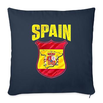 Espagne - Housse de coussin décorative 45 x 45 cm - bleu marine - Devant
