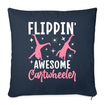 Cartwheel Gymnastics - Sofa pillowcase 17,3'' x 17,3'' (45 x 45 cm) - navy - Front