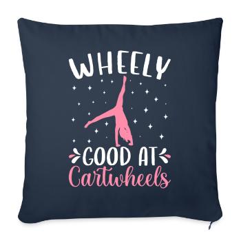 Gymnastique de la roue de charrette Cheerleading - Housse de coussin décorative 45 x 45 cm - bleu marine - Devant
