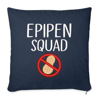 Allergie à l’épinéphrine et aux arachides Allergie aux noix Allergie - Housse de coussin décorative 45 x 45 cm - bleu marine - Devant