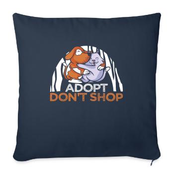 Conceptions de sauvetage de chiens pour les militants des droits des animaux - Housse de coussin décorative 45 x 45 cm - bleu marine - Devant