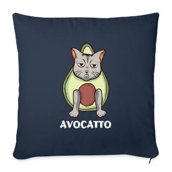 Conception d’avocat pour les végétariens et les végétaliens - Housse de coussin décorative 45 x 45 cm - bleu marine - Devant