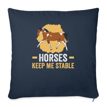 Equestrian and equestrian design for horse lovers - Sofa pillowcase 17,3'' x 17,3'' (45 x 45 cm) - navy - Front