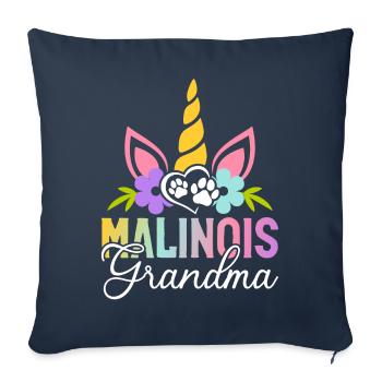 Belgian Malinois Dog - Sofa pillowcase 17,3'' x 17,3'' (45 x 45 cm) - navy - Front