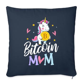 BTC Cryptocurrency Crypto Hodl - Sofa pillowcase 17,3'' x 17,3'' (45 x 45 cm) - navy - Front
