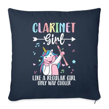 Clarinet player - Sofa pillowcase 17,3'' x 17,3'' (45 x 45 cm) - navy - Front