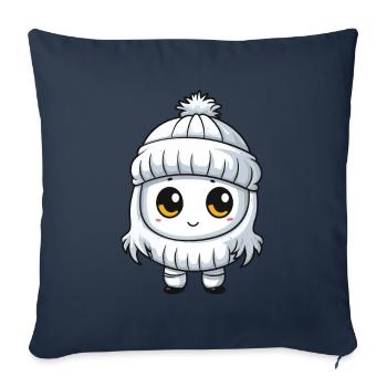 Winter Eskimo Comic Cute - Sofa pillowcase 17,3'' x 17,3'' (45 x 45 cm) - navy - Front