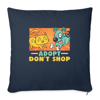 Conceptions de sauvetage de chiens pour les militants des droits des animaux - Housse de coussin décorative 45 x 45 cm - bleu marine - Devant