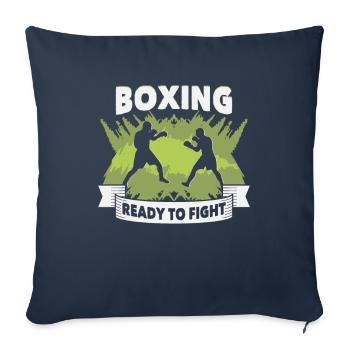 Boxeur Arts martiaux Entraîneur de boxe Boxe - Housse de coussin décorative 45 x 45 cm - bleu marine - Devant