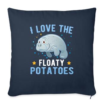 I love the floaty potatoes Sweet Ocean Manatee - Sofa pillowcase 17,3'' x 17,3'' (45 x 45 cm) - navy - Front