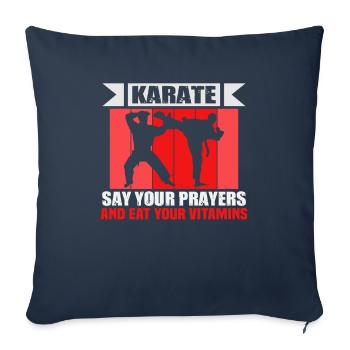 Karaté Arts martiaux Entraîneur de karaté Combattant de karaté - Housse de coussin décorative 45 x 45 cm - bleu marine - Devant