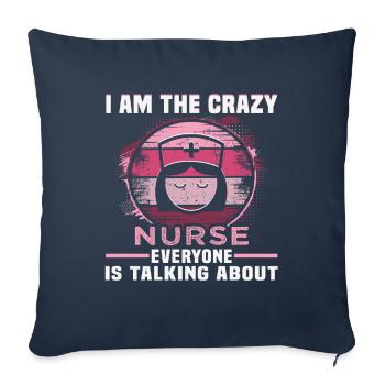 Infirmière Anniversaire Design Soignant Médecin - Housse de coussin décorative 45 x 45 cm - bleu marine - Devant