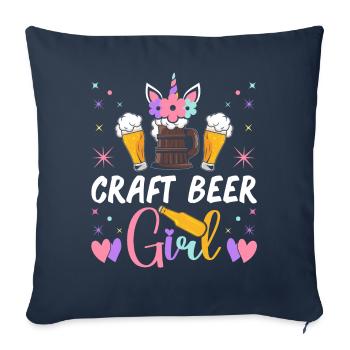 Brasserie - Housse de coussin décorative 45 x 45 cm - bleu marine - Devant