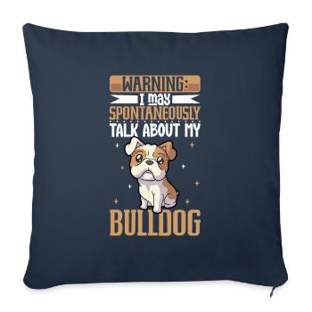 Bulldog Lover - Sofa pillowcase 17,3'' x 17,3'' (45 x 45 cm) - navy - Front