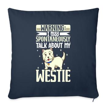 West Highland Terrier Lover - Sofa pillowcase 17,3'' x 17,3'' (45 x 45 cm) - navy - Front
