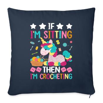 Crochet Tricot - Housse de coussin décorative 45 x 45 cm - bleu marine - Devant