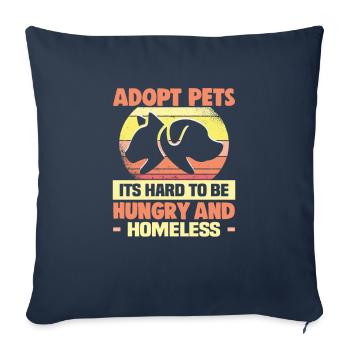 Conceptions de sauvetage de chiens pour les militants des droits des animaux - Housse de coussin décorative 45 x 45 cm - bleu marine - Devant