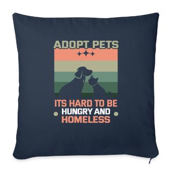 Conceptions de sauvetage de chiens pour les militants des droits des animaux - Housse de coussin décorative 45 x 45 cm - bleu marine - Devant