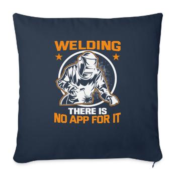 Soudeur Dire Design pour les métallurgistes - Housse de coussin décorative 45 x 45 cm - bleu marine - Devant