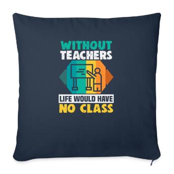 Meilleure idée de cadeau de pension pour les enseignants Étudiant - Housse de coussin décorative 45 x 45 cm - bleu marine - Devant