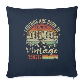 Légendes Sont Nés En Décembre 1966 - 1966 Décembre - Housse de coussin décorative 45 x 45 cm - bleu marine - Devant
