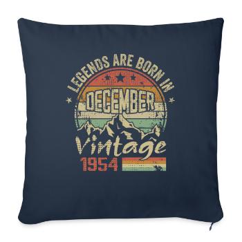 Légendes Sont Nés En Décembre 1954 - 1954 Décembre - Housse de coussin décorative 45 x 45 cm - bleu marine - Devant