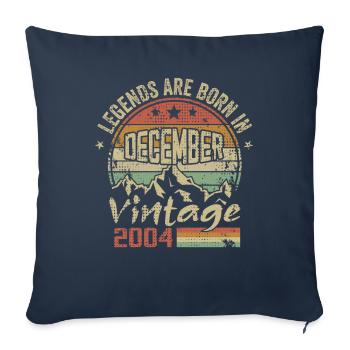 Légendes Sont Nés En Décembre 2004 - 2004 Décembre - Housse de coussin décorative 45 x 45 cm - bleu marine - Devant