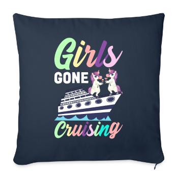 Cruise Girl Vacation - Sofa pillowcase 17,3'' x 17,3'' (45 x 45 cm) - navy - Front