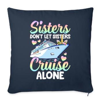 Cruise Girl Vacation - Sofa pillowcase 17,3'' x 17,3'' (45 x 45 cm) - navy - Front