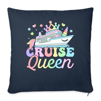 Vacances en croisière - Housse de coussin décorative 45 x 45 cm - bleu marine - Devant