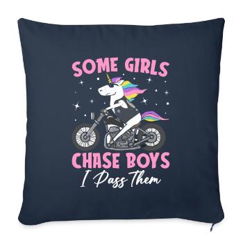 Dirt Bike Girl Weiblicher Dirt Biker - Sofakissenbezug 45 x 45 cm - Navy - Vorne