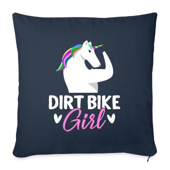 Motard tout-terrain - Housse de coussin décorative 45 x 45 cm - bleu marine - Devant