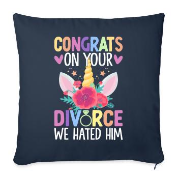 Divorced Divorce Party - Sofa pillowcase 17,3'' x 17,3'' (45 x 45 cm) - navy - Front