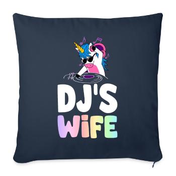 DJ Disc Jockey Disc Jockey - Housse de coussin décorative 45 x 45 cm - bleu marine - Devant
