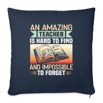 Meilleure idée de cadeau de pension pour les enseignants Étudiant - Housse de coussin décorative 45 x 45 cm - bleu marine - Devant