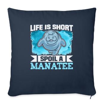 Cold Nose Warm Heart Manatee mollige Seekuh - Sofakissenbezug 45 x 45 cm - Navy - Vorne