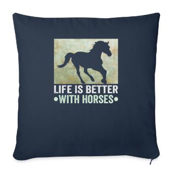 Equestrian and equestrian design for horse lovers - Sofa pillowcase 17,3'' x 17,3'' (45 x 45 cm) - navy - Front