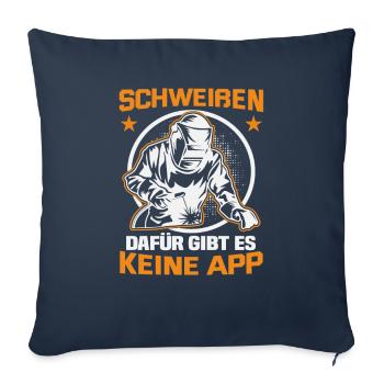 Soudeur Dire Design pour les métallurgistes - Housse de coussin décorative 45 x 45 cm - bleu marine - Devant